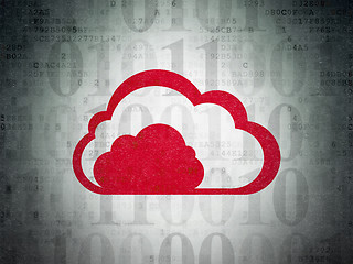 Image showing Cloud technology concept: Cloud on Digital Data Paper background