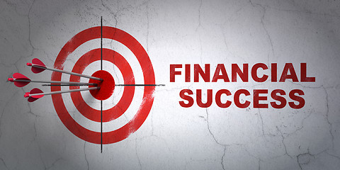 Image showing Money concept: target and Financial Success on wall background