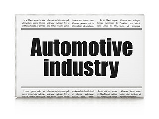 Image showing Manufacuring concept: newspaper headline Automotive Industry