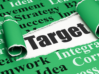 Image showing Business concept: black text Target under the piece of  torn paper