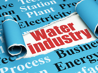 Image showing Industry concept: red text Water Industry under the piece of  torn paper