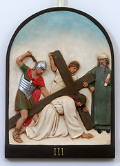 Image showing 3rd Stations of the Cross, Jesus falls the first time