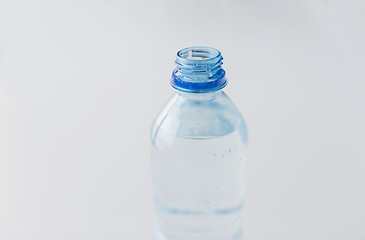 Image showing close up of bottle with drinking water on table