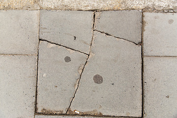 Image showing close up of cracked stone plate