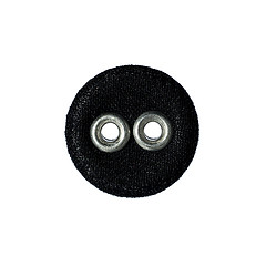 Image showing round button with two holes made of fabric