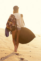 Image showing Blonde surfer Girl