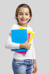 Image showing Little student girl