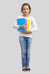 Image showing Little student girl