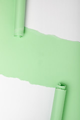 Image showing Torn green colored paper