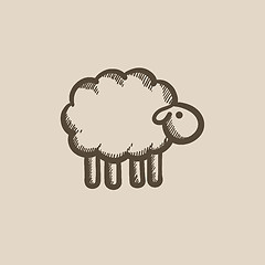 Image showing Sheep sketch icon.