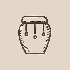 Image showing Drum instrument sketch icon.