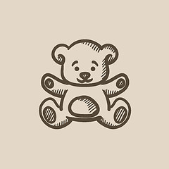 Image showing Teddy bear sketch icon.