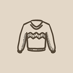 Image showing Sweater sketch icon.