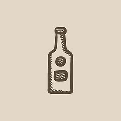 Image showing Glass bottle sketch icon.