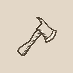 Image showing Fire axe sketch icon.