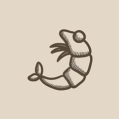 Image showing Shrimp sketch icon.