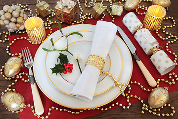 Image showing Christmas Dinner Table Setting