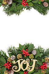 Image showing Christmas Joy and Floral Border