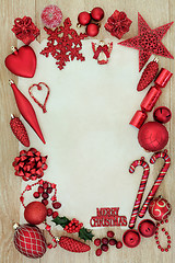 Image showing Christmas Red Bauble Background