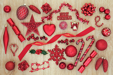 Image showing Red Christmas Decorations