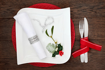 Image showing Christmas Place Setting