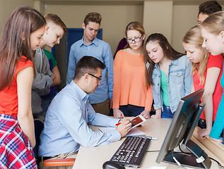 Image showing group of students and teacher at school classroom