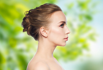 Image showing beautiful young woman face over white background