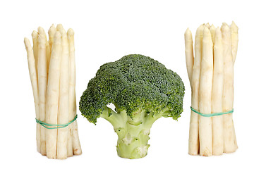 Image showing Asparagus and broccoli