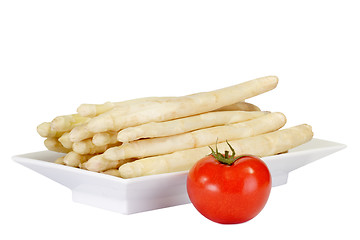 Image showing Asparagus with tomato