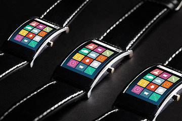 Image showing close up of smart watch set with menu icons