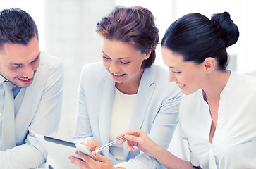 Image showing business team working with tablet pcs in office