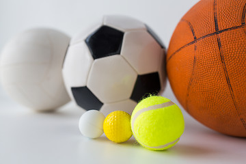 Image showing close up of different sports balls set