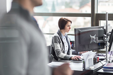 Image showing Personal assistant working in corporate office.