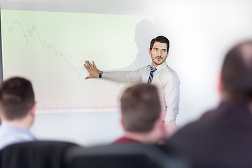 Image showing Business presentation on corporate meeting.