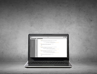 Image showing laptop computer with coding on screen