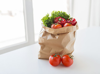 Image showing basket of fresh ripe vegetables at kitchen