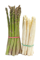 Image showing White and green asparagus