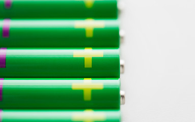 Image showing close up of green alkaline batteries