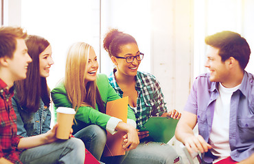 Image showing students communicating and laughing at school