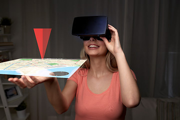 Image showing woman in virtual reality headset or 3d glasses