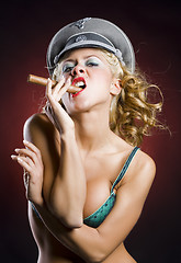 Image showing pinup funny young sexy woman