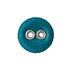 Image showing round button with two holes made of fabric