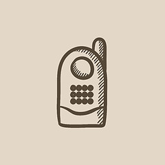 Image showing Radio baby monitor sketch icon.