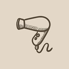 Image showing Hair dryer sketch icon.