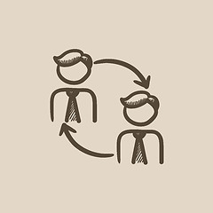 Image showing Staff turnover sketch icon.