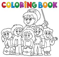 Image showing Coloring book school class theme 1