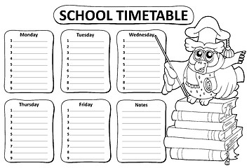 Image showing Black and white school timetable theme 9