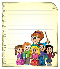 Image showing Notebook page with school class