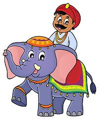 Image showing Man travelling on elephant image 1
