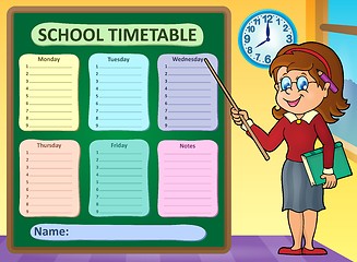 Image showing Weekly school timetable concept 7
